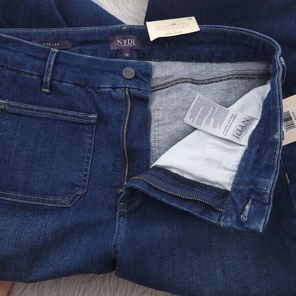 NYDJ Patchie Major Wide Leg Capri Jeans Fanciful Womens 12 - Picture 8 of 11